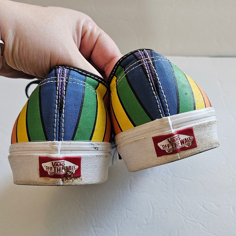 Vans Authentic Rainbow Refract Black Multi Skateboard Skate Shoes Men's‎ 12 - Picture 5 of 8